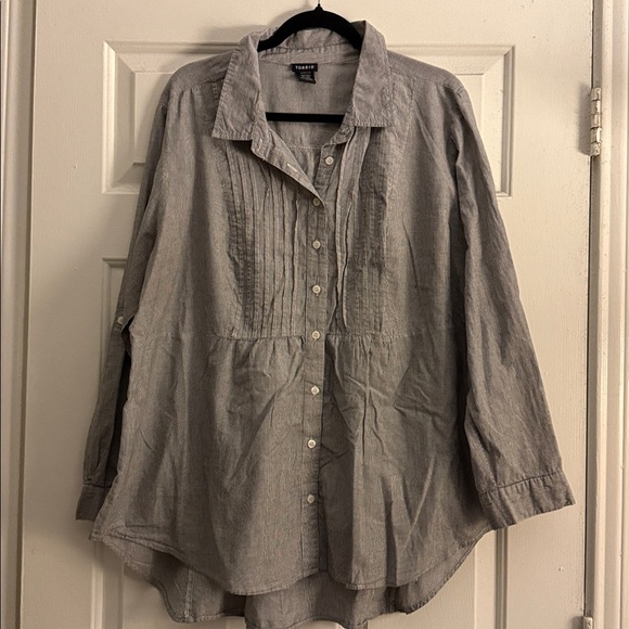 Torrid Striped Button-Up Shirt - Picture 1 of 5
